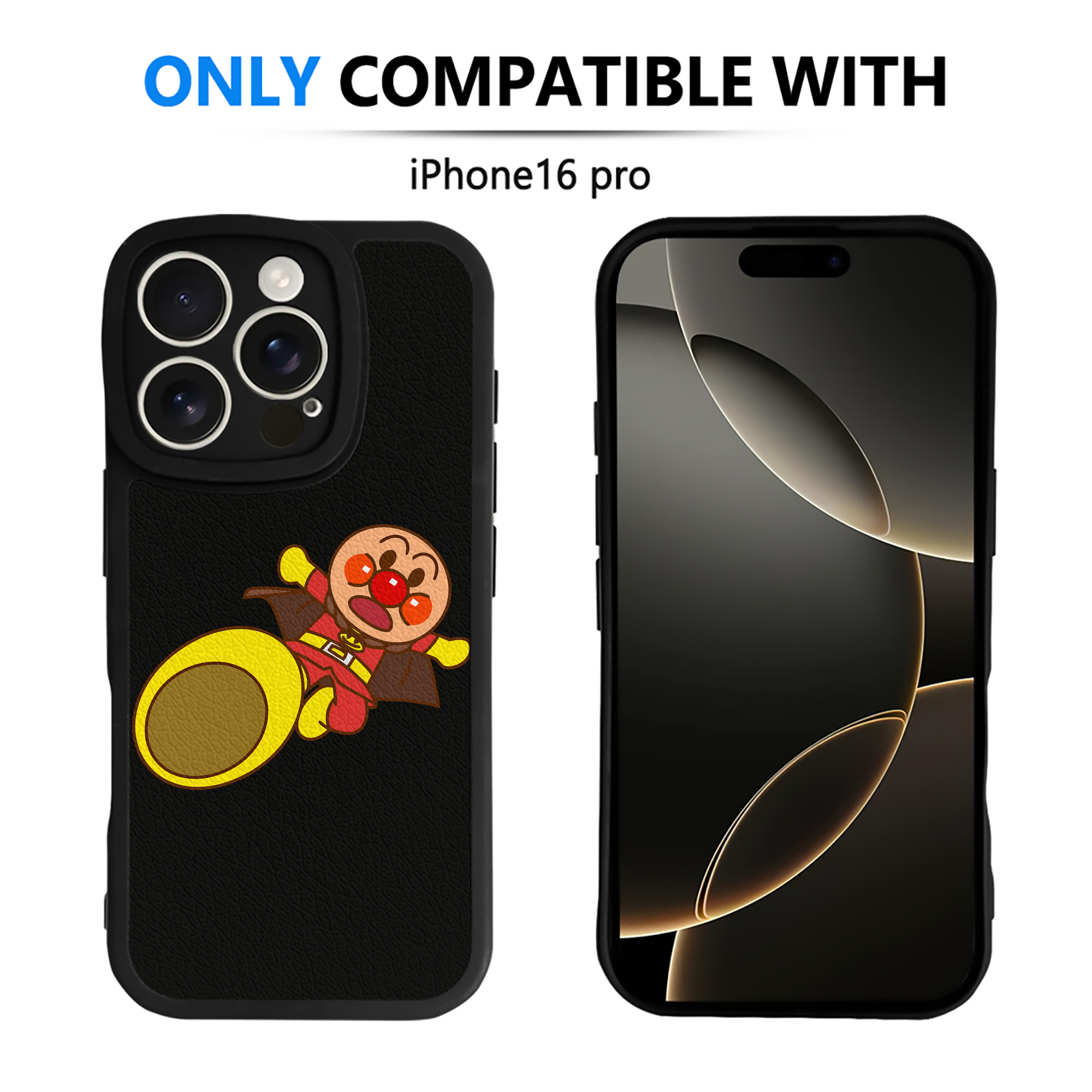 （画像用） アンパンマン Anpanman 【iPhone 16シリーズ対応】シリコンスマホケース（レザー調） 材質：シリコン